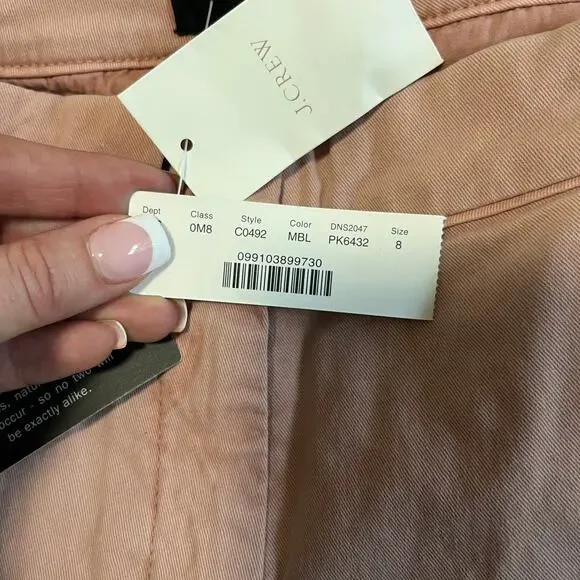 NEW J. Crew Pink Cotton Washed Bermuda Shorts Size 8 - Picture 3 of 4